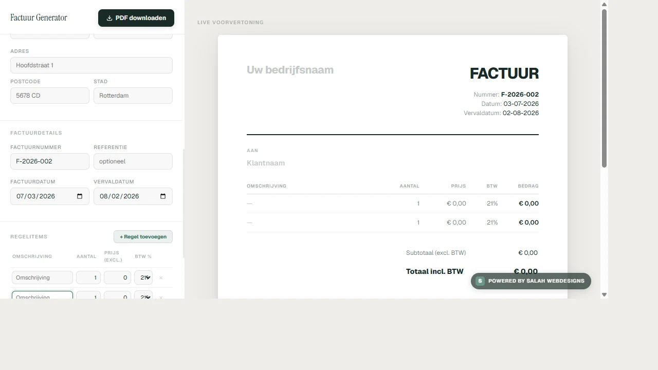 Factuur Generator